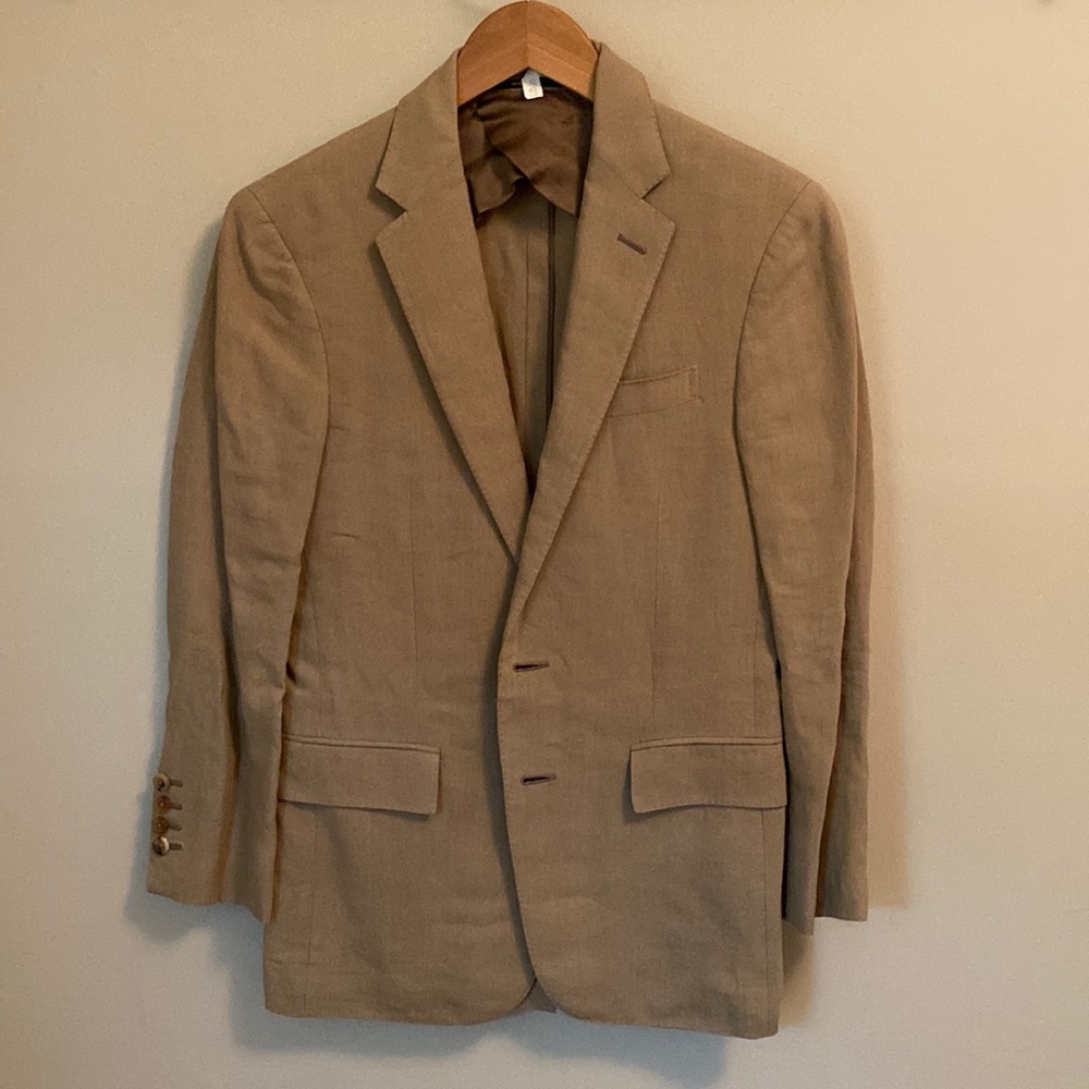 Ralph Lauren Black Label Tan Linen Blazer